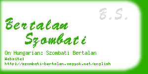 bertalan szombati business card